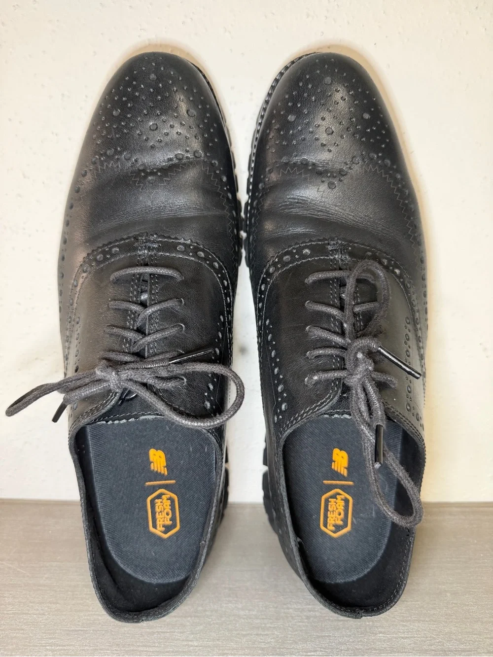 Cole Haan Men's ZERØGRAND Wingtip Oxford SHOES Black Leather Dress Size 12M